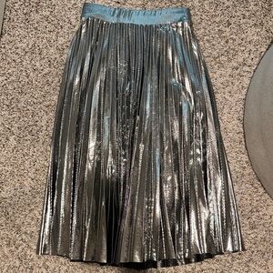 Bershka Shimmering Silver A-Line Skirt